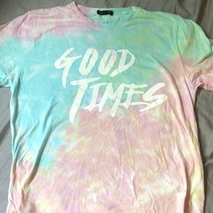 Cropped tie dye Good Times shirt